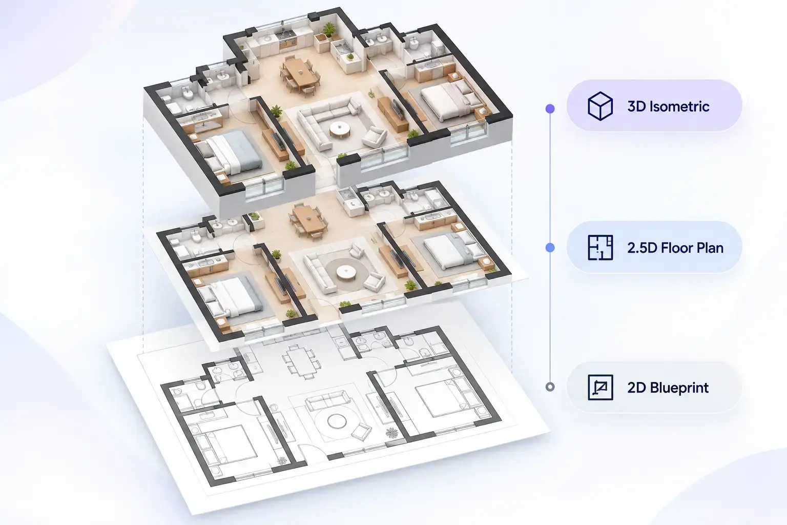 Read the Plan in Technical, 2.5D or 3D